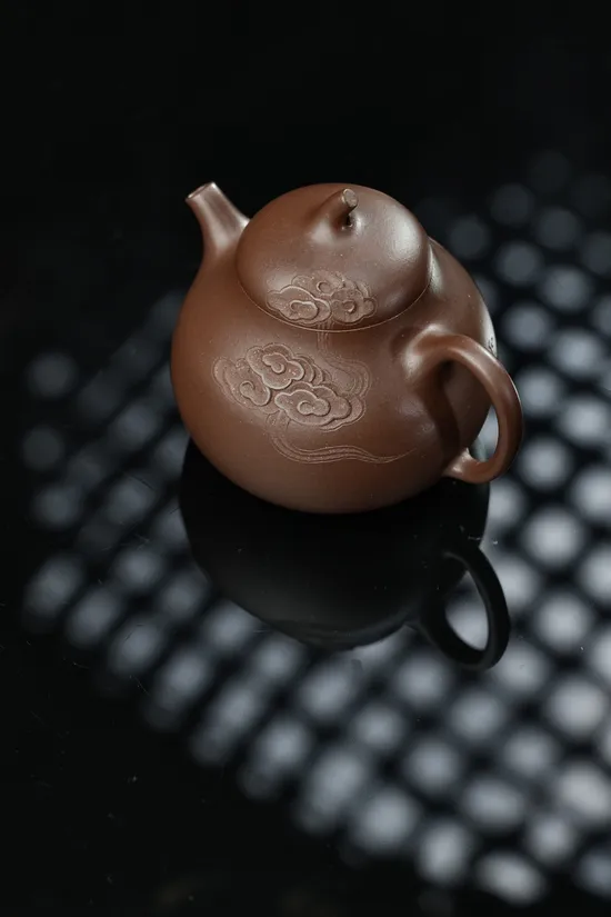 紫砂壺老紫泥茄瓜160cc內推7孔 2