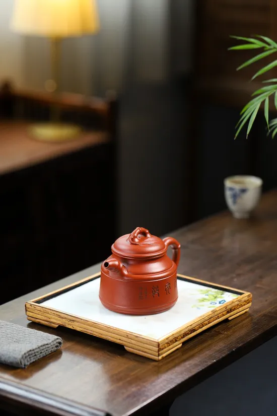 紫砂壺國工精品竹鼎原礦紅清水280cc 1