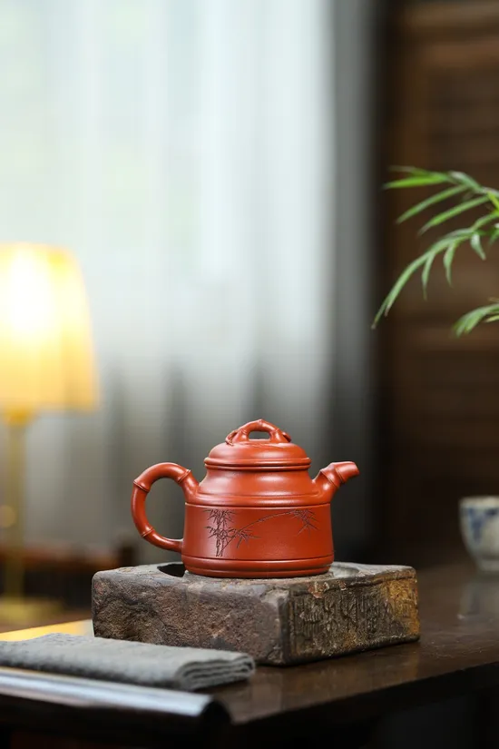 紫砂壺國工精品竹鼎原礦紅清水280cc 2