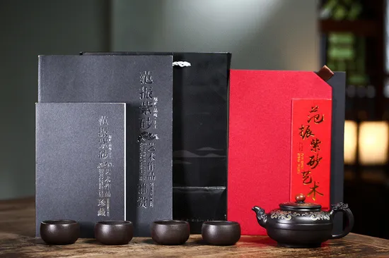 紫砂壺 高黑料雙國工新品 鴻運當頭套組 1