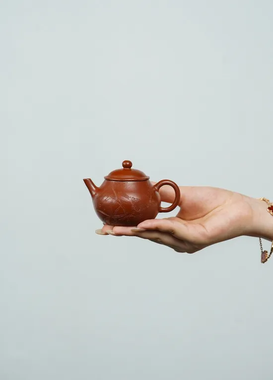紫砂壺 梨型實用器 原礦朱泥 110cc 2