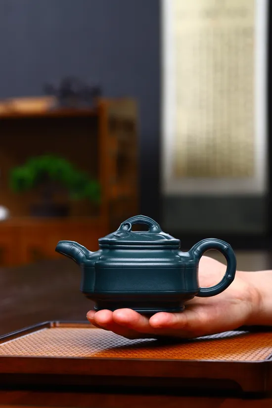 雙線竹鼓紫砂壺手工精品 1