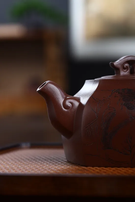 紫砂壺手工製作國工推薦六方如意玫瑰泥料 1