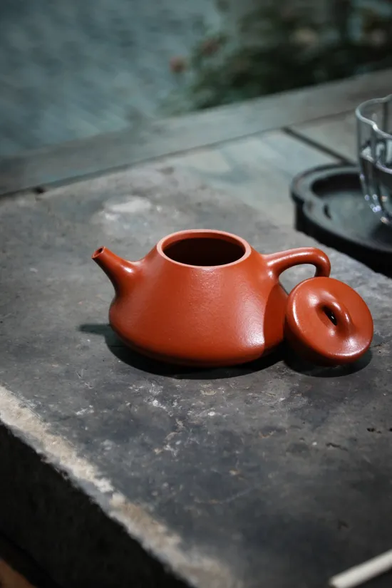 紫砂壺子冶石瓢全手工朱泥180ml劉素素作品 1