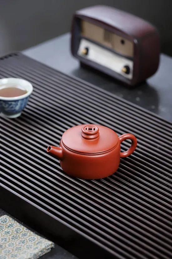 紫砂壺 精品大紅袍 銀錢漢瓦 泡茶器具 1