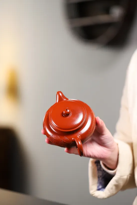 紫砂壺山水仿古袁連雲工藝美術師原礦大紅袍330cc 1