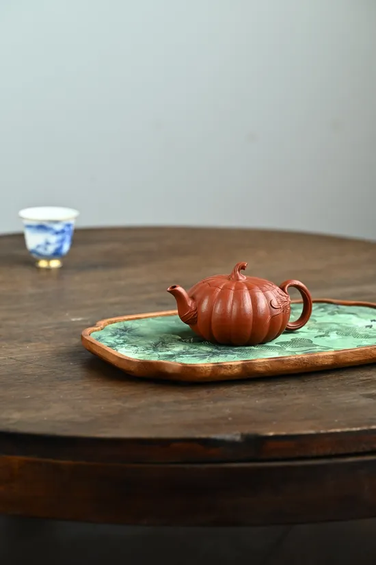 紫砂壺手工製作 南瓜薄胎 原礦朱泥 1