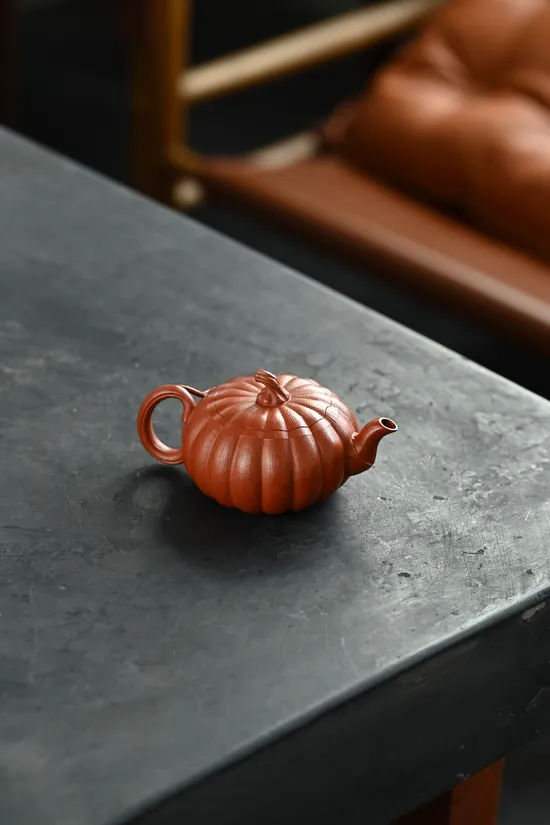 紫砂壺手工製作 南瓜薄胎 原礦朱泥 2