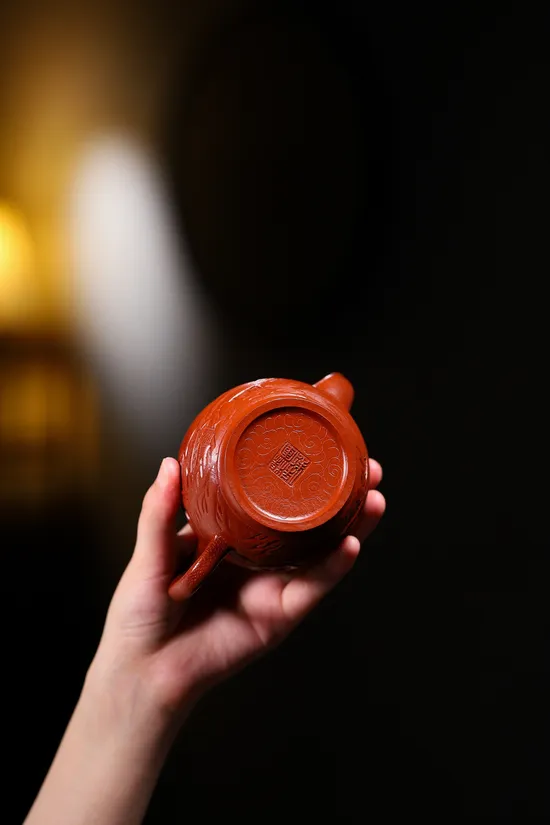 紫砂宮燈壺 280cc 大紅袍手工製作 2