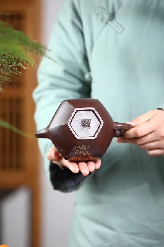 紫砂壺六方掇球手工製作收藏級 1