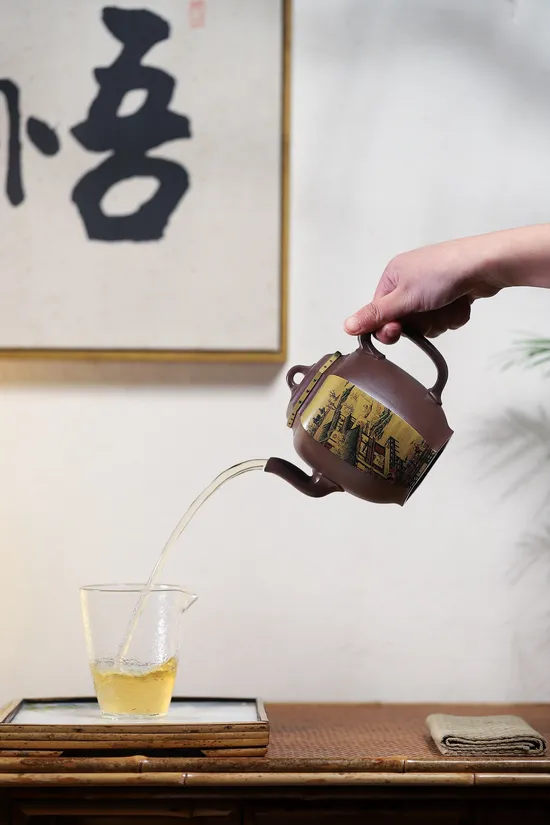 紫砂壺唐卡加鑲鑽工藝清代十二月令圖六方宮燈 1