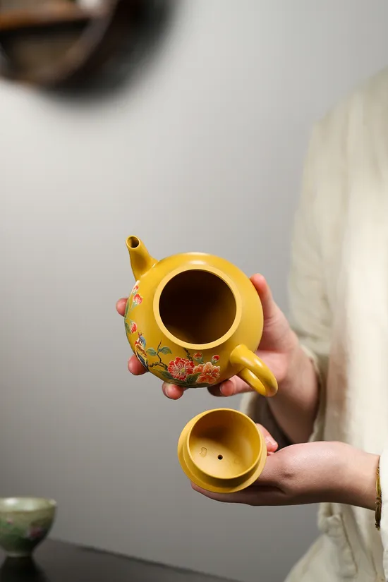 紫砂壺梨形 黃金朱泥手工精製 1