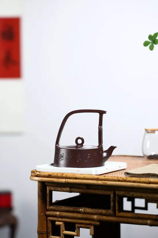 紫砂壺 鷓鴣提樑 原礦紫泥 精工藝品 2