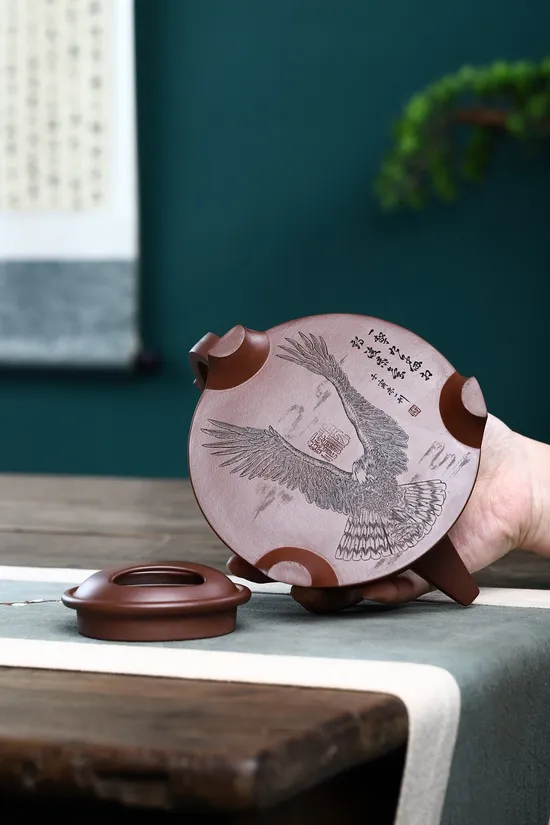 紫砂壺高工佳作牛蓋金鐘原礦底槽清600cc手工製造 1