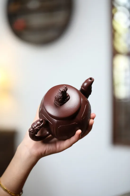 紫砂壺 張偉軍作品 引福入堂 宮燈 500cc 原礦底槽清 1