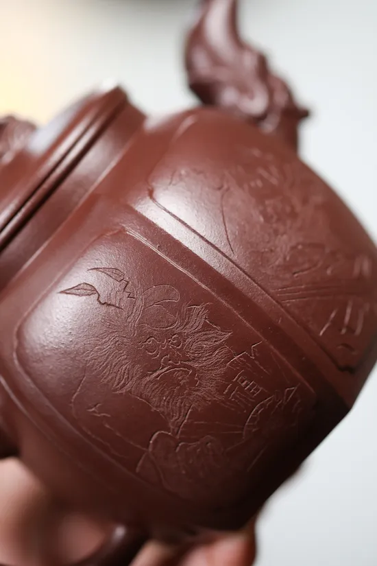 紫砂壺 張偉軍作品 引福入堂 宮燈 500cc 原礦底槽清 2