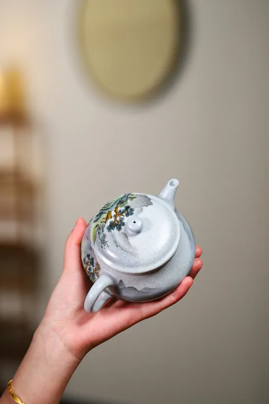 紫砂壺明爐海藍泥250cc大師合作款 1