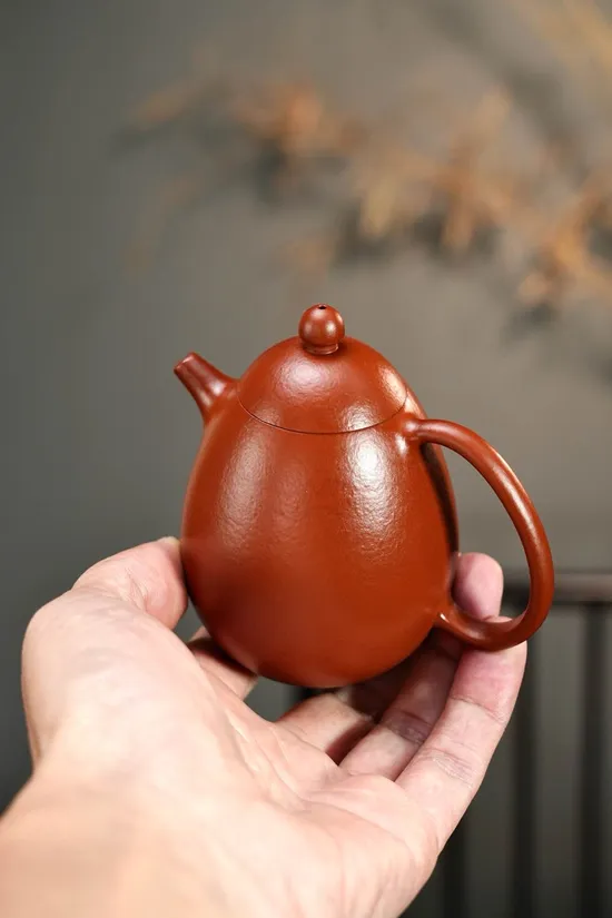紫砂壺龍蛋摹古款原礦朱泥150cc7孔 2
