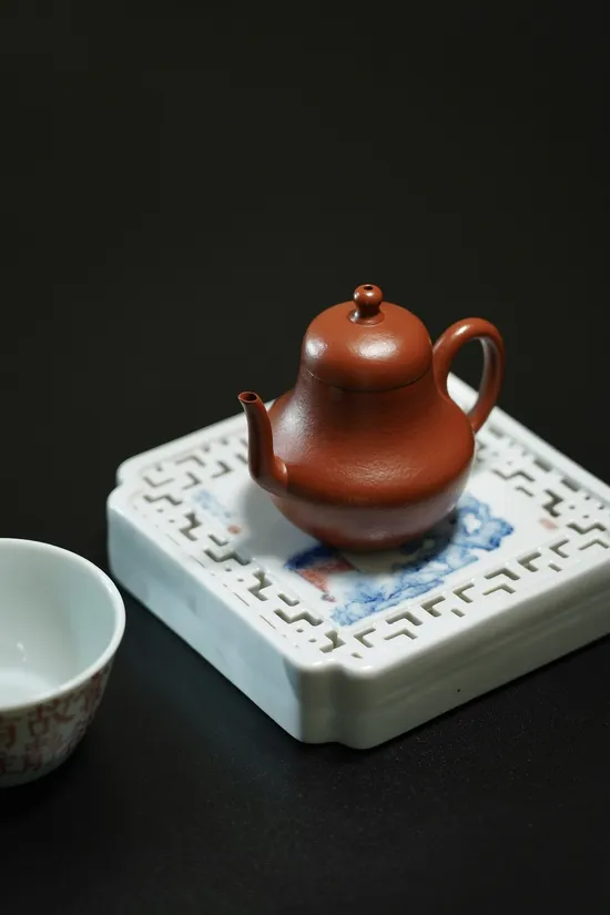 小思婷全手工紫砂壺90cc朱泥水色油潤 1