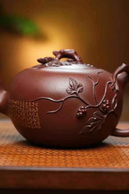 紫砂壺松鼠葡萄套組國工新品 2