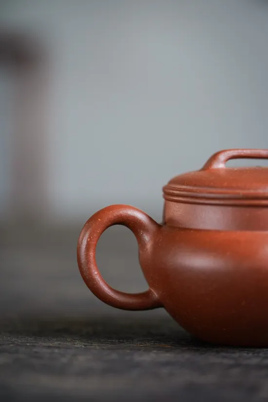 漢瓦紫砂壺紅降坡泥200cc手工製造 1