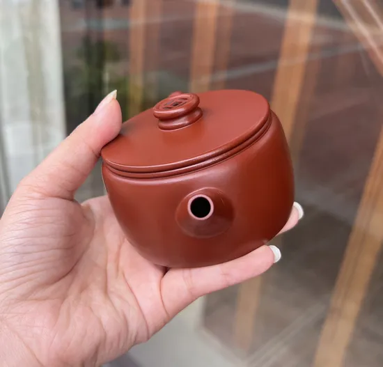 紫砂壺 雲南原礦雞血大紅袍 銀聽娣手工製作 2