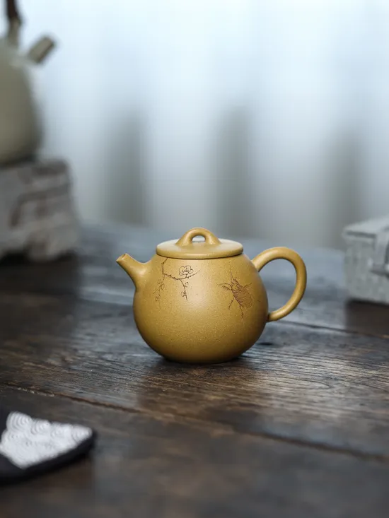 紫砂壺手工製造 黃金段泥200cc李明博巨輪 1