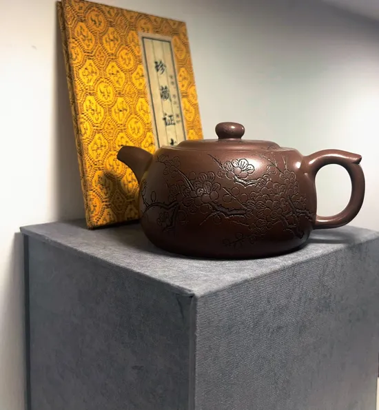 全手工井欄壺 紫砂茶具 精緻文革老紫泥 2