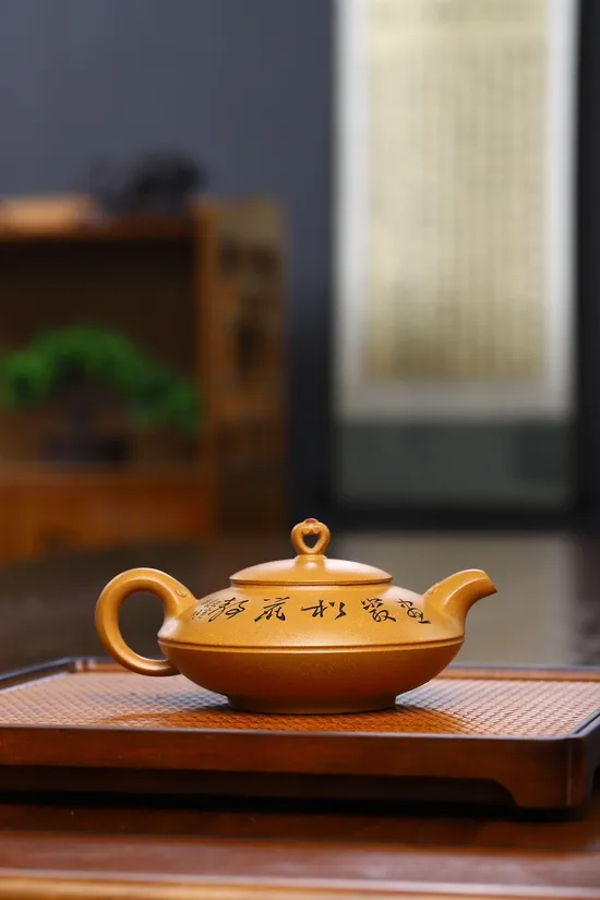 紫砂壺藝術收藏 稀有金葵段泥手工製作 2