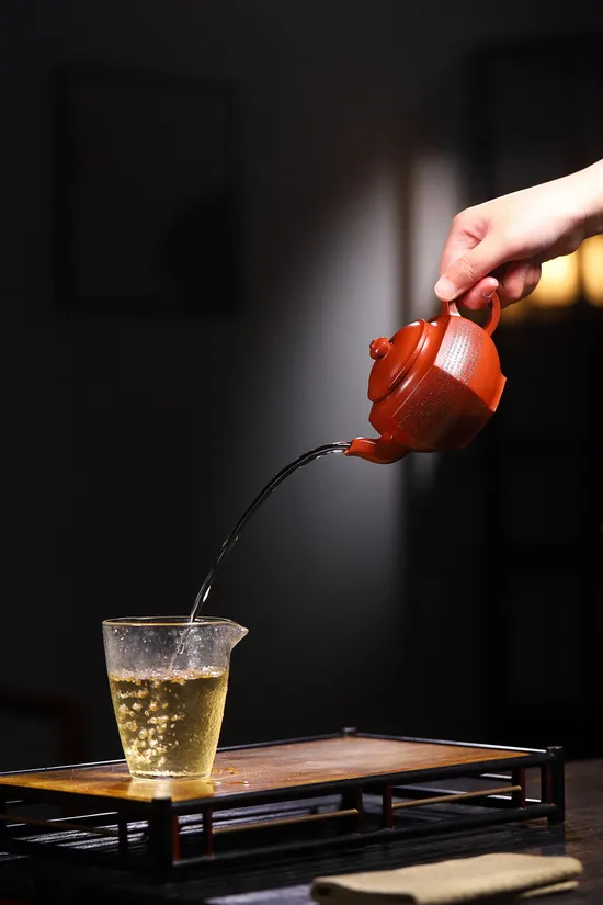 紫砂壺六方笑櫻微刻心經國工佳品 1