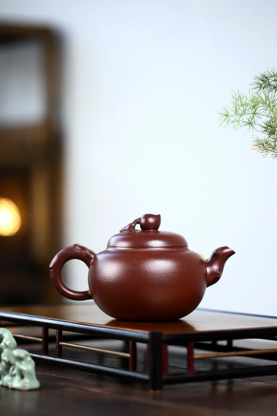 紫砂壺壽桃手工製作名家張菊仙精品 1