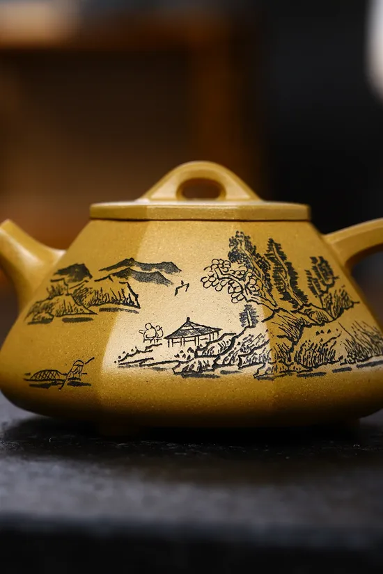 紫砂壺收藏級八方石瓢強 黃金段泥手工製作 1