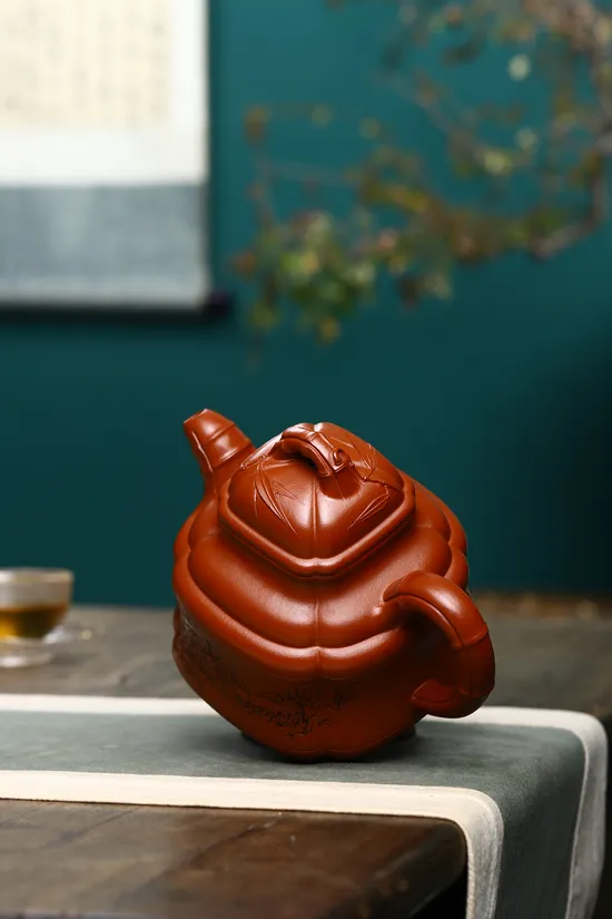 紫砂壺收藏重器新晉省大師力作四方竹鼎 1