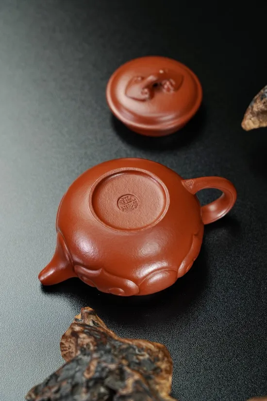 全手工仿古如意紫砂壺 原礦朱泥200cc7孔 2
