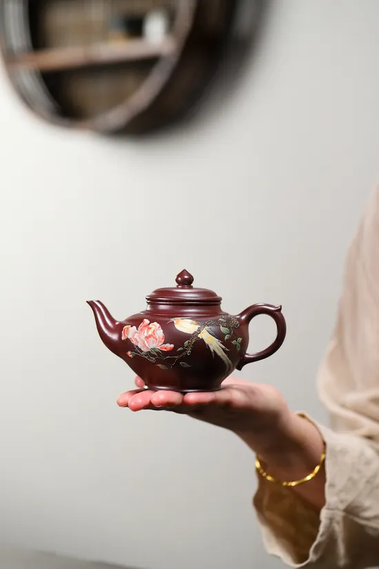 楊鵬老師全手工笑櫻金龍血紫砂壺 1