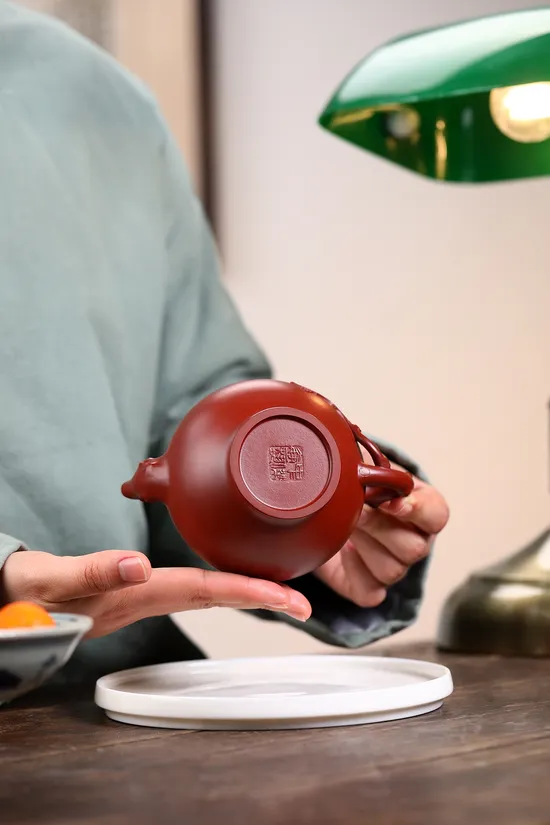 國工新品梅報春紫砂壺原礦大紅袍手工製作 2