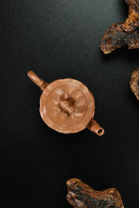 紫砂壺竹根把玩器原礦老段泥140cc內推孔 1