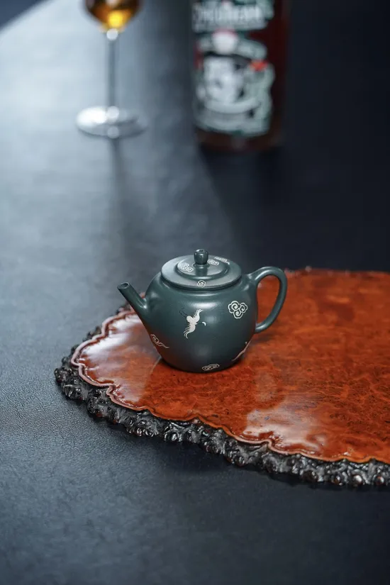 紫砂壺 韻香小精品150cc 紫泥墨綠泥 傳統手工製作 1