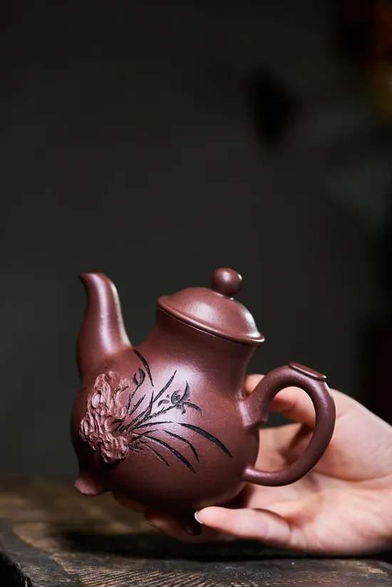 紫砂壺玉瓶 紫泥工藝美術師周雲創作 1