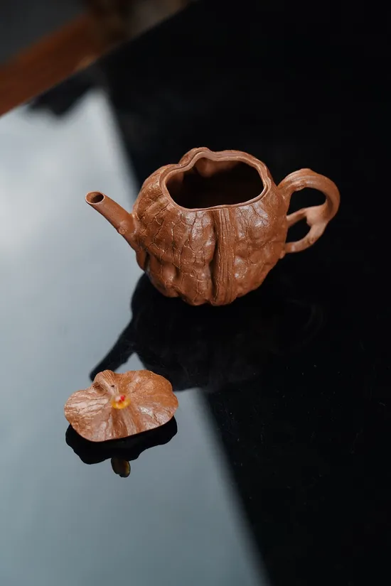 紫砂壺老段料全手製核桃把玩130cc 2
