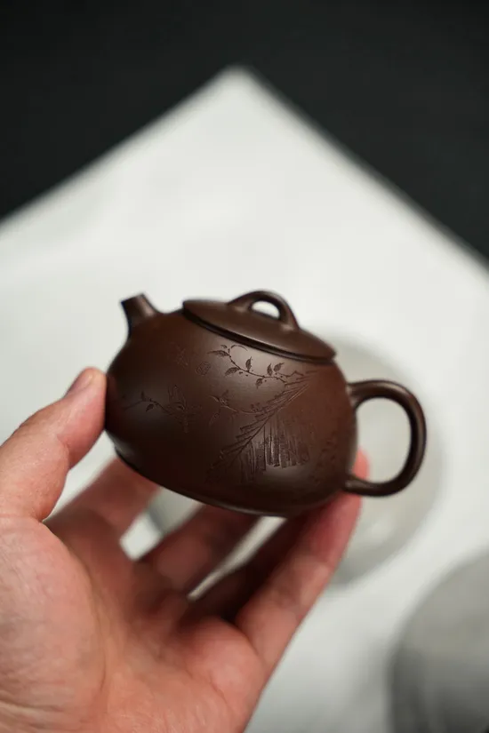 哲園小精品紫砂壺 150cc 精工細雕 2