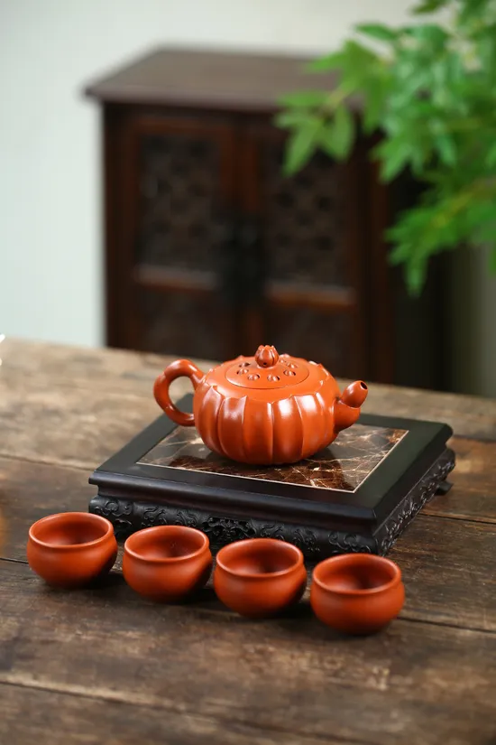 國工精品紫砂壺 蓮芯套組 朱泥50cc 2