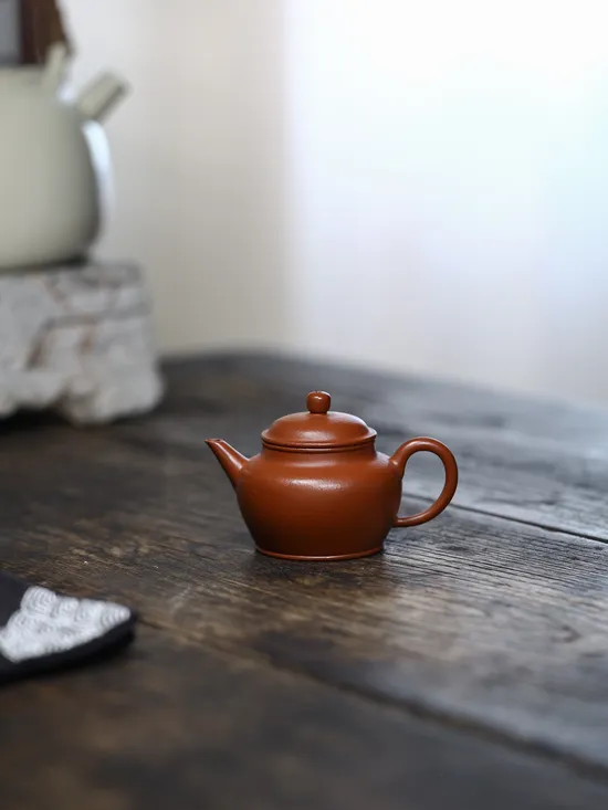 國工方勤平全手工芭樂水平紫砂壺朱泥90cc 2