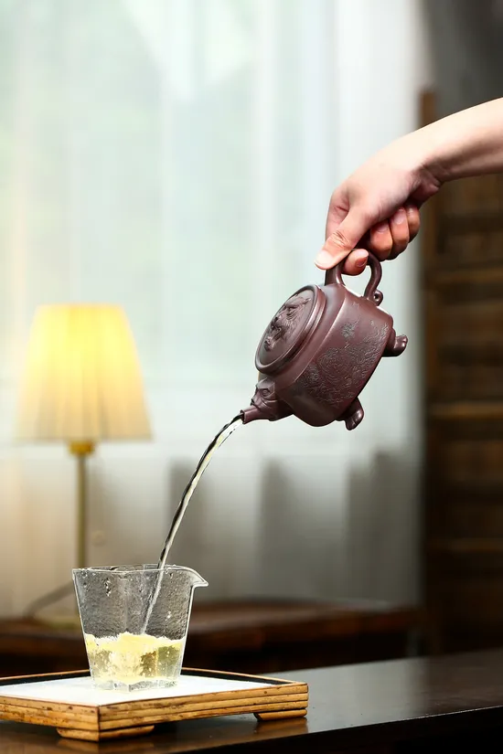 國工新品威震四方紫砂壺原礦百目紫泥400cc 1