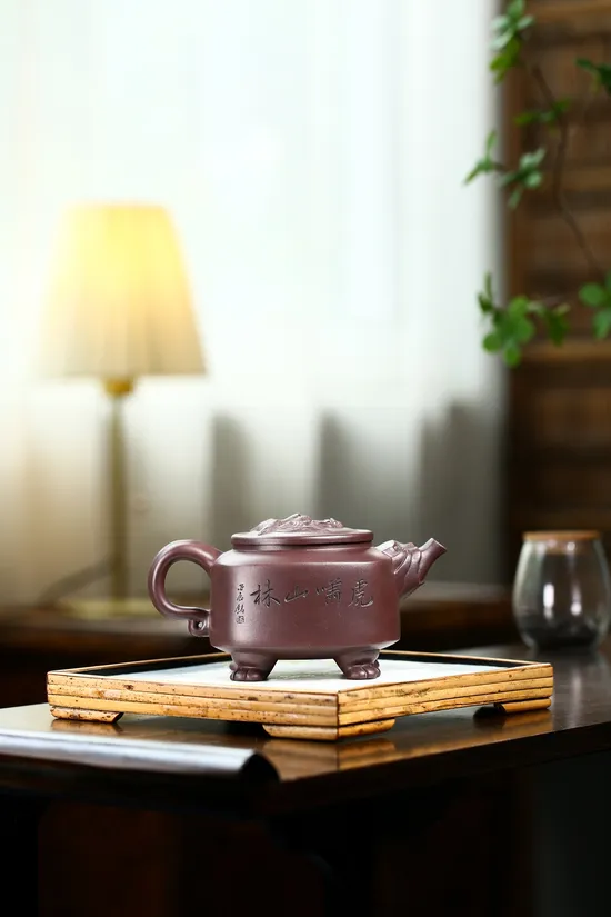 國工新品威震四方紫砂壺原礦百目紫泥400cc 2