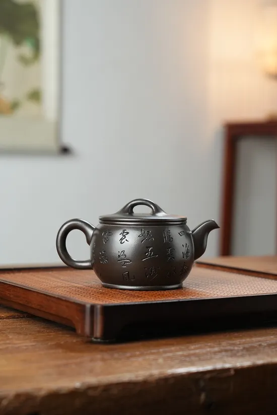 紫砂壺漢瓦款手工製作古烏泥茶具 2
