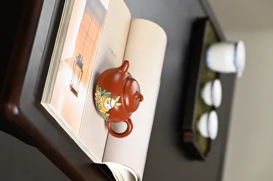 紫砂壺 茄瓜 朱泥工藝美術師手作 1