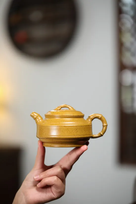 紫砂壺雙線竹鼓國工精品 1