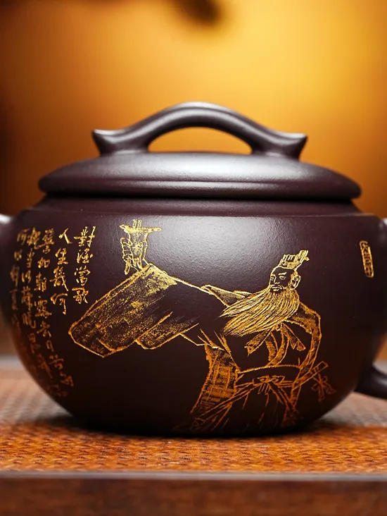 紫砂壺漢瓦範建新國工精品黑金砂手工製作 1