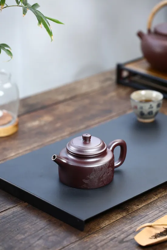 紫砂壺德鐘高工佳作龍血砂280cc楊紅偉手工製作 2